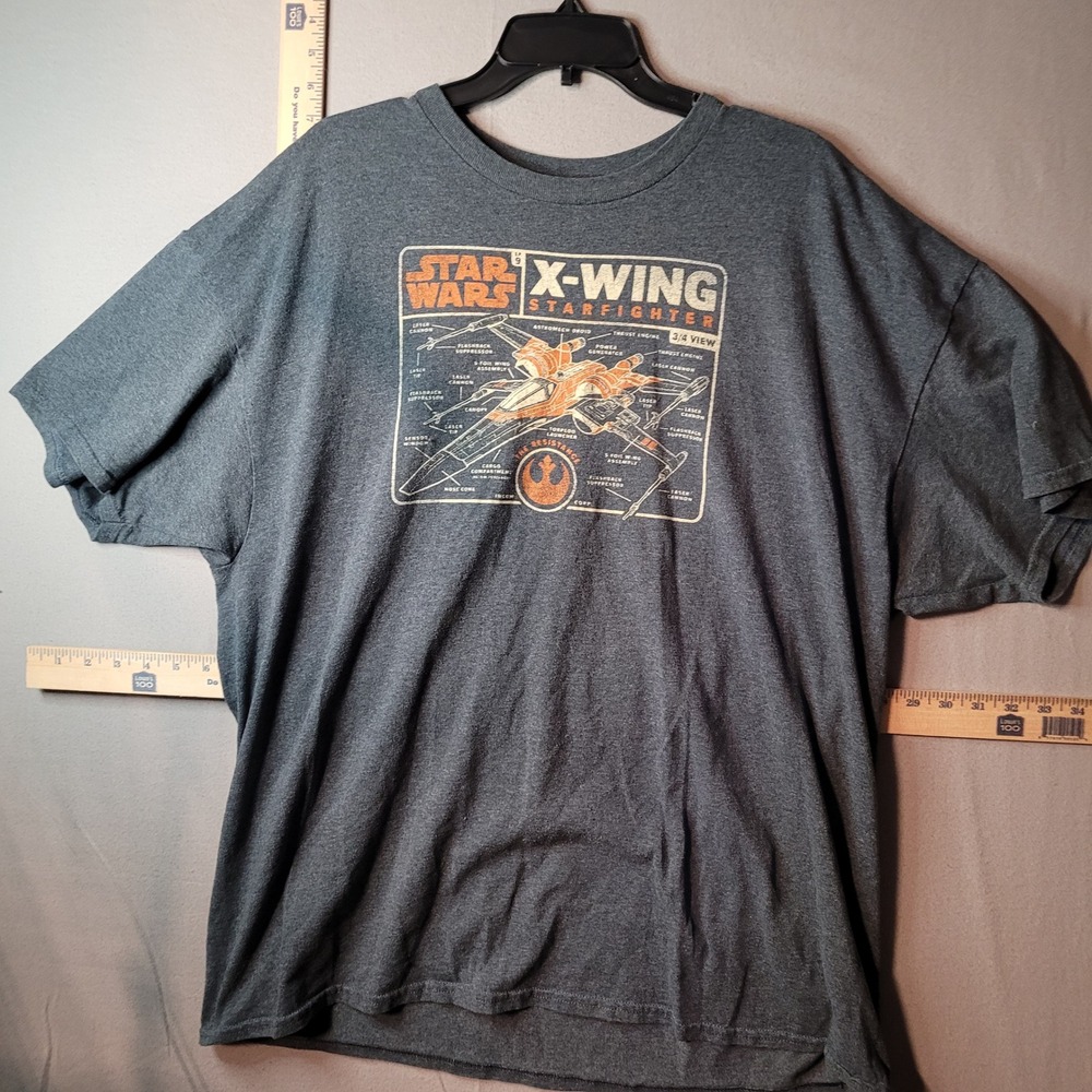 Star Wars X-Wing Starfighter Graphic Tee Mad Engine Charcoal‎ Gray Mens 2XL XXL